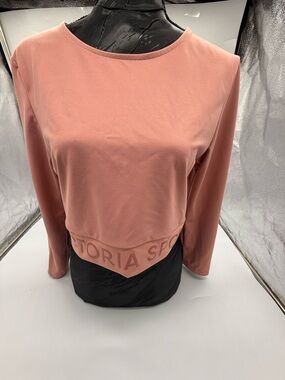 Victoria's Secret Rose Pink Long-Sleeve Crop Top
